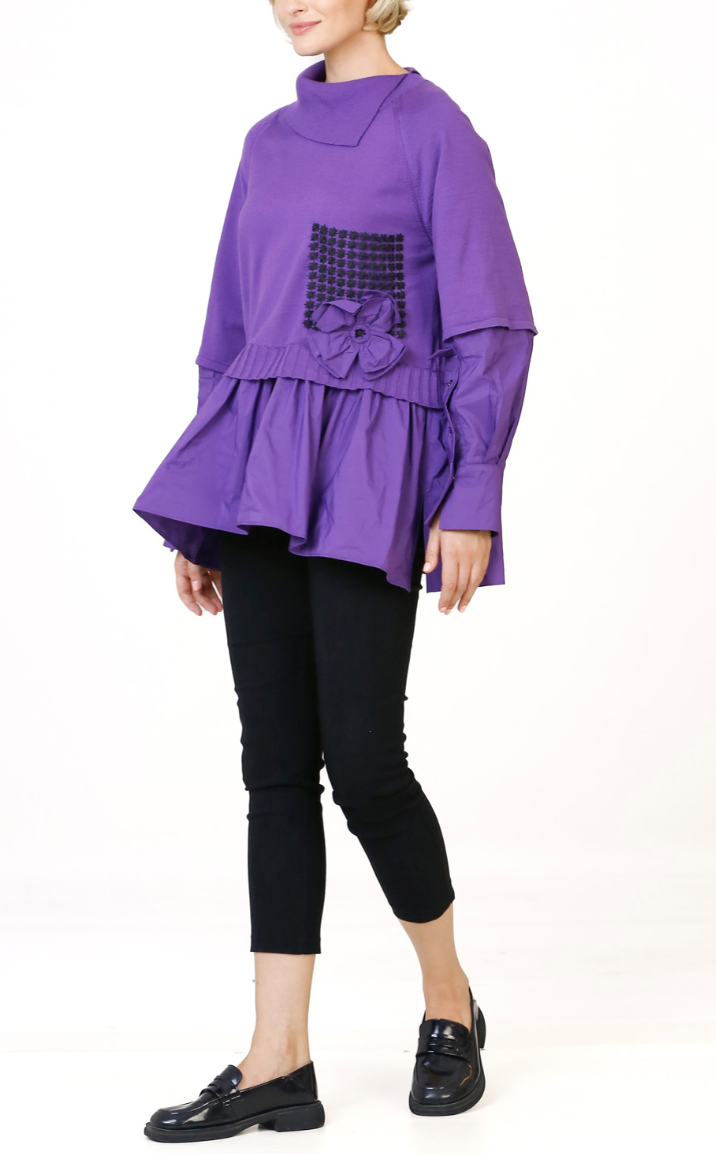 Purple Blouse with Patch